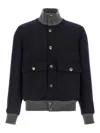 Brunello Cucinelli Wool Bomber Jacket Puffer Jackets Blue In Blue