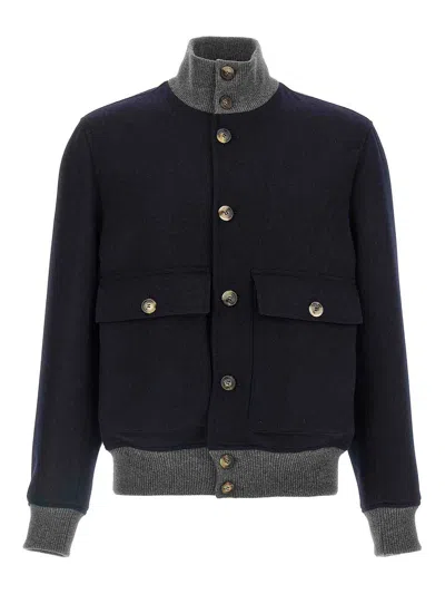 BRUNELLO CUCINELLI CHAQUETA BOMBER - AZUL