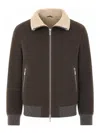 Brunello Cucinelli Suede Bomber In Brown