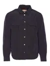 Brunello Cucinelli Shirt Jacket With Logo Buttons In Azul