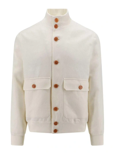 Brunello Cucinelli Linen And Wool Jacket In Beige