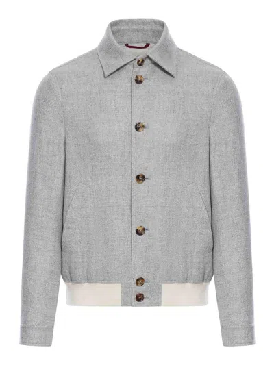 BRUNELLO CUCINELLI LINEN WOOL AND SILK BLOUSON