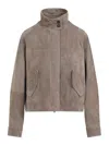 Brunello Cucinelli Women's Suede Jacket In Gray