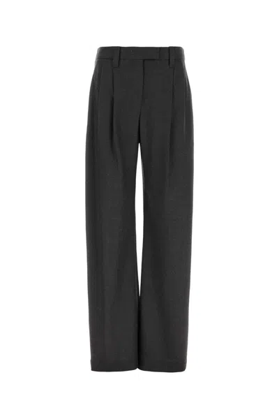 Brunello Cucinelli Charcoal Wool Pant In Gray