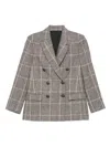 Brunello Cucinelli Check Blazer In Gray
