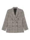 Brunello Cucinelli Check Blazer In Brown