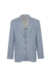 Brunello Cucinelli Check Deconstructed Blazer In Blue