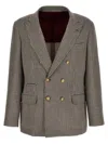 BRUNELLO CUCINELLI BRUNELLO CUCINELLI CHECK DOUBLE-BREASTED BLAZER