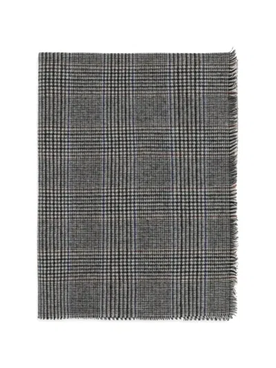 Brunello Cucinelli Check Frayed-edge Scarf In Yellow