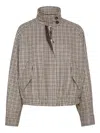 Brunello Cucinelli Checked Flannel Bomber Jacket In Sand