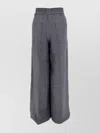 Brunello Cucinelli Check Linen Palazzo Trousers With Sequin Detail