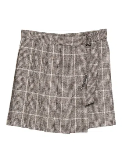 BRUNELLO CUCINELLI CHECK MINI SKIRT