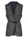 Brunello Cucinelli Check-pattern Belted Waistcoat