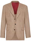 Brunello Cucinelli Check-pattern Blazer In Brown