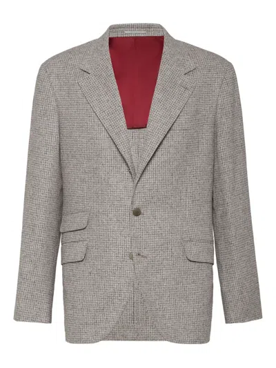 Brunello Cucinelli Deconstructed Cavallo Blazer In Gray