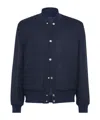 Brunello Cucinelli Check-pattern Bomber Jacket In Blue