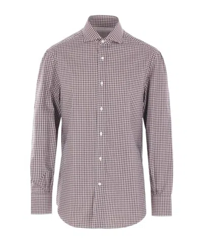 BRUNELLO CUCINELLI CHECK-PATTERN COTTON SHIRT