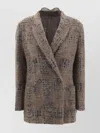 Brunello Cucinelli Check Pattern Mohair Blazer Jacket In Multi