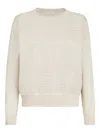 Brunello Cucinelli Check-pattern Sweater In White