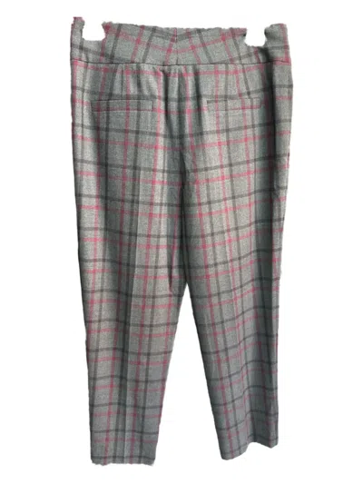 Brunello Cucinelli Check-pattern Trousers In Gray