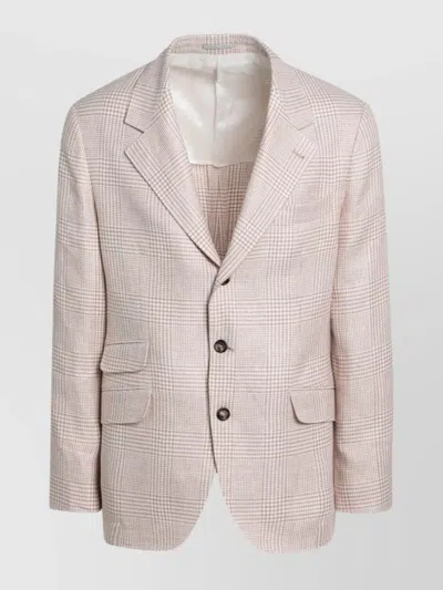 BRUNELLO CUCINELLI CHECK PATTERN WOOL JACKET