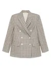 Brunello Cucinelli Women Blazer Check Monile In Gray