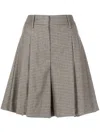 Brunello Cucinelli Check-print Pleated Shorts In Gray