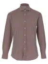 Brunello Cucinelli Checked Pattern Button-down Collar Shirt In Burgundy