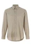Brunello Cucinelli Long Sleeve Button-down Collar Check Shirt In Neutral