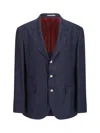 Brunello Cucinelli Check Single-breasted Blazer In Blu