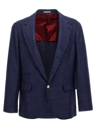 BRUNELLO CUCINELLI CHECK SINGLE-BREASTED BLAZER