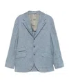 Brunello Cucinelli Checked Blazer In Blue