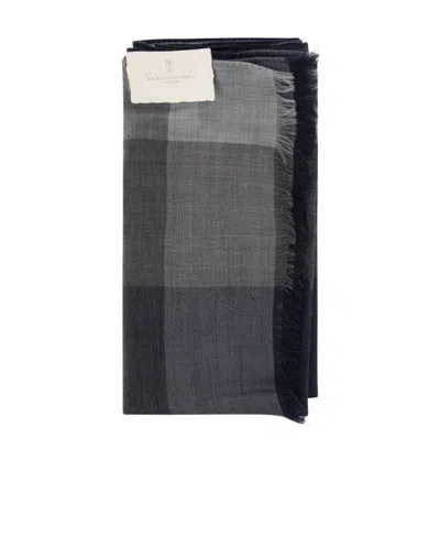 Brunello Cucinelli Checked Cashmere Scarf In Pattern