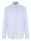 Brunello Cucinelli Checked Cotton Shirt In Blue