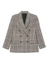 Brunello Cucinelli Check Blazer In Neutral