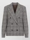 Brunello Cucinelli Checked Double Breasted Jacket Front Pockets In Gray