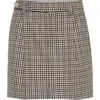 Brunello Cucinelli Checked Virgin Wool Flannel Miniskirt In Neutral