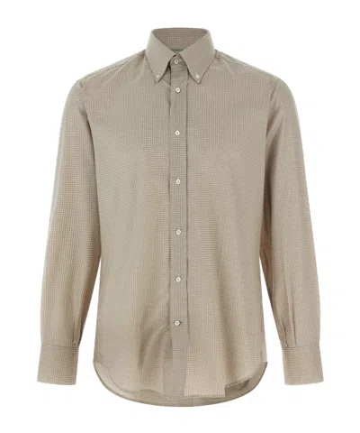 BRUNELLO CUCINELLI BRUNELLO CUCINELLI CHECKED LONG SLEEVED SHIRT