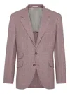 Brunello Cucinelli Deconstructed Cavallo Blazer In Burgundy