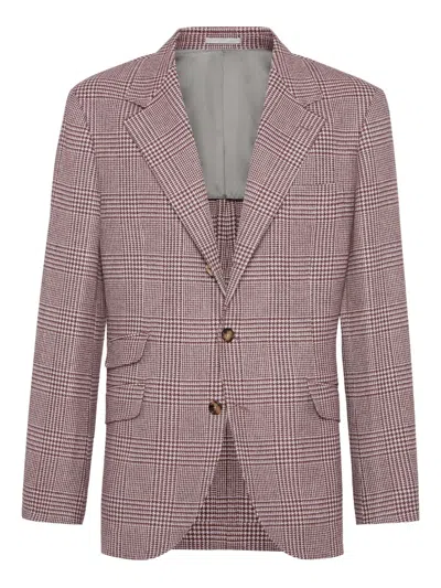 BRUNELLO CUCINELLI CHECKED-PATTERN BLAZER