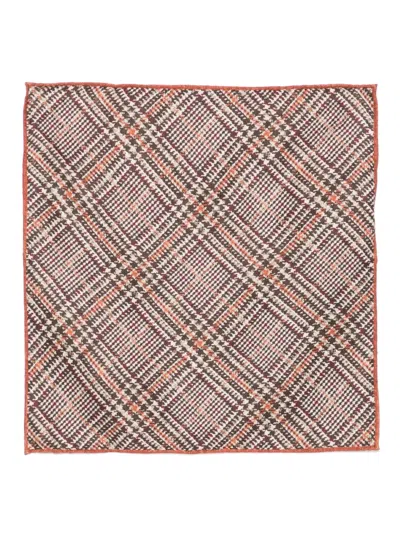 Brunello Cucinelli Checked Polka-dot Scarf In Brown