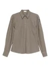 Brunello Cucinelli Checked Shirt In Brown
