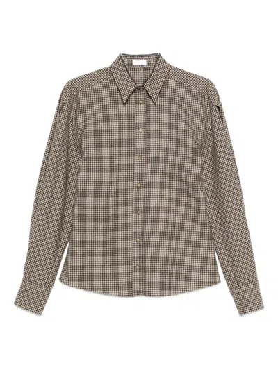Brunello Cucinelli Checked Shirt In Brown