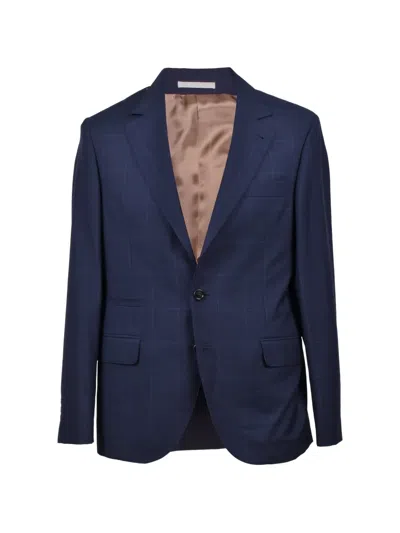 Brunello Cucinelli Checked Single-breasted Suit In Animal Print