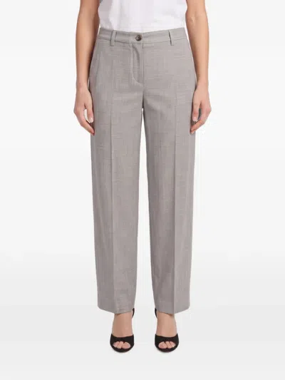 Brunello Cucinelli Checked Straight-leg Trousers In Gray