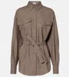 Brunello Cucinelli Checked Virgin Wool Overshirt In Brown