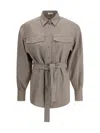 Brunello Cucinelli Checked Virgin Wool Shirt In Gray