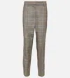 Brunello Cucinelli Checked Wool And Cotton-blend Pants In Multicoloured