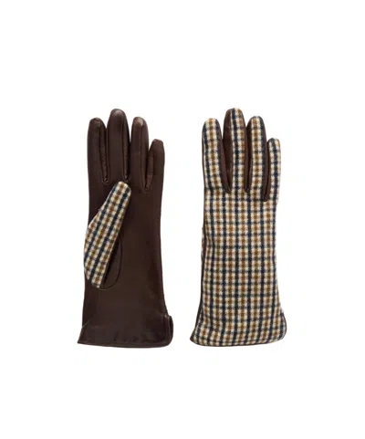 Brunello Cucinelli Checked Virgin-wool Flannel And Leather Gloves In Multi