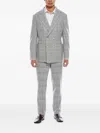 Brunello Cucinelli Check-pattern Double-breasted Suit In Gray
